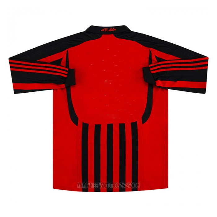 Camiseta del AC Milan Primera Retro Manga Larga 2007-2008